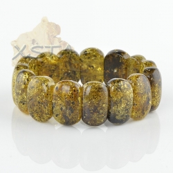 Green massive amber bracelet